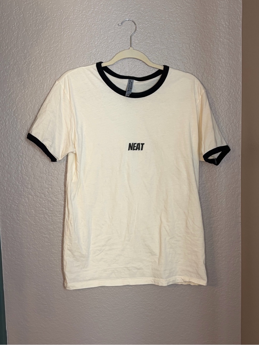 Next Level Apparel Cream Ringer Tee with Black Trim